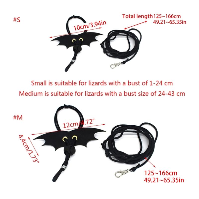 Bartagamen Geschirr und Leine Verstellbares Echsen Leinen Set mit Flügeln für Kleine Reptilien Junior Eichhörnchen Hamster