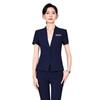Women's Blue Short-Sleeve Professional Suit Set for Hotel Manager or Receptionist - Spring/Summer Formal Workwear