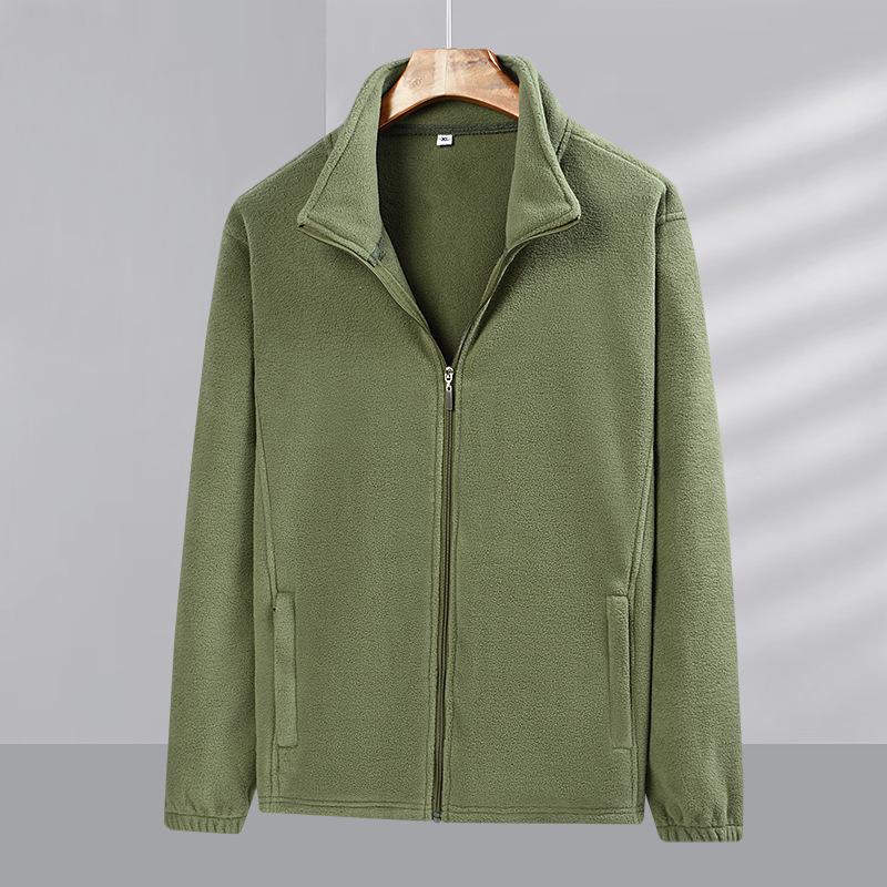 Polar Fleece Men's Fleece Jacket Autumn and Winter Casual Large Size Middle-aged and Elderly Jacket Loose Top Cold-proof