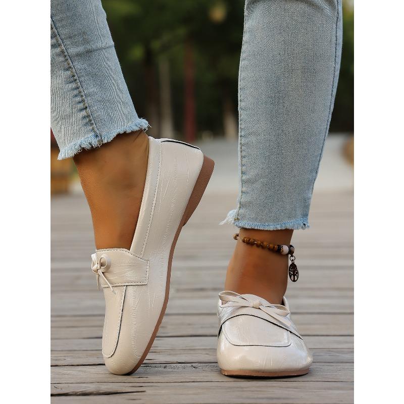 Lazy Single Shoes Women's Bow Soft-soled Shoes 2025 Autumn New Flat Casual Shoes