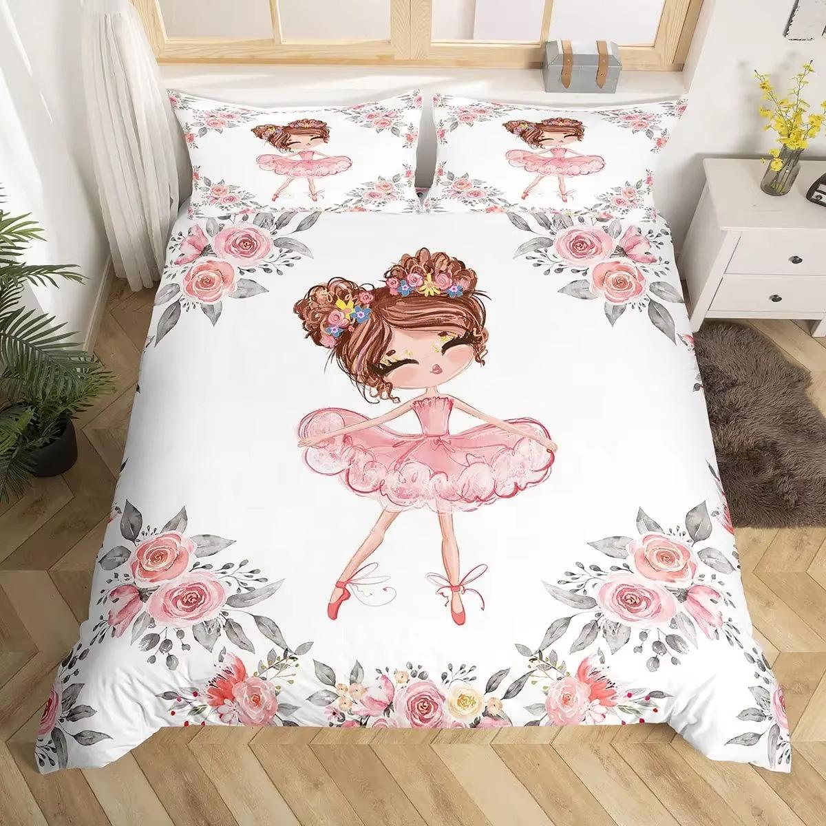 

Ballet Girl Down Comforter Set Bedding Set 3-piece Duvet Cover Set 135*200cm