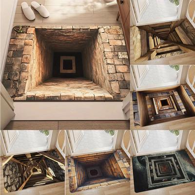 Optische Täuschung Teppich Vortex Design Fußmatte Rutschfester Waschbarer Teppich Küchenbodenmatte Heim Wohnzimmer und Badezimmer Dekor Teppich
