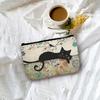 Retro Cat Pattern Makeup Bag Travel Storage Bag  Multi-functional Portable Toiletry Bag