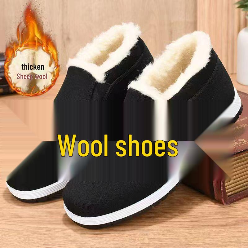 High-Top Fleece-Lined Winter Slip-On Shoes - Warm, Comfortable, and Cold-Proof.