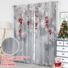 Set Of 2 Flat Printing Popular Christmas Curtains Creative Fashion Snowflakes Digital Printed Polyester Drapes Holiday Curtain