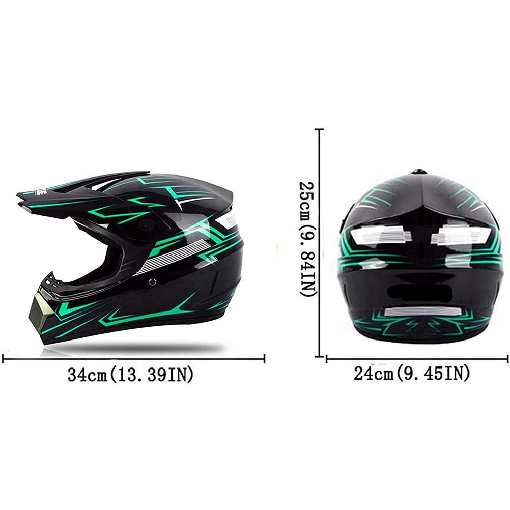 Motocross Helmet Motocross Dirt Bike Off Road Motorbike Helmet Set Full Face MTB Helmet with Goggles Gloves Face Cover