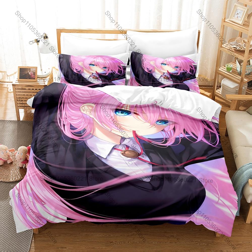 Dake ja Nai Shikimori-san Bedding Set Duvet Cover + 2 Pillowcases Cute Romantic Slice of Life Anime Bedroom Decor