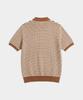 BIRBANTE Summer Washable Striped Collar Knit - Brick/Beige