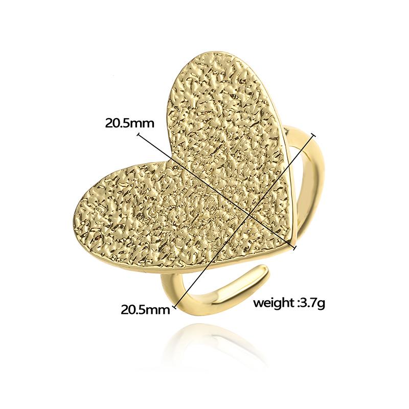 HECHENG,Enamel Drip Red Heart Shape Open Adjustable Copper Metal Ring Ladies Sweet Romantic Jewellery Gift 1pc
