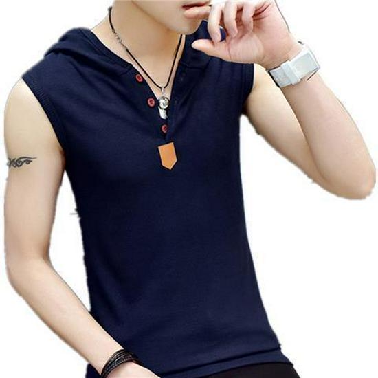 Men's Sleeveless Summer Sports Hoodie Vest