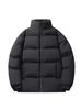 Men's Unisex Stand Collar Cotton Jacket - Solid Color, Warm, Thick, Plus Size, Trendy Autumn/Winter Coat