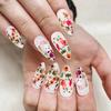 1 Set Easter Bunny Fake Nails Flower Rabbit Long Nail Extension Full Cover Home Salon Women Girls Plastic Press On Nails Kit