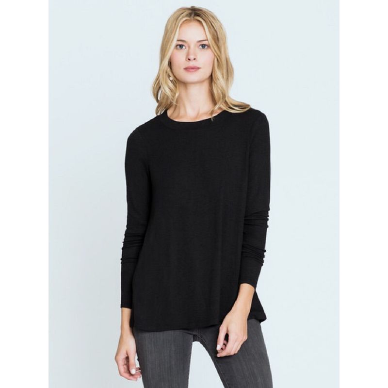 

Modal Knitting Base Clothing Fashion Outer and Inner Wear T-shirt Black S