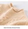 Women's Half-High Neck Cable Knit Cashmere Sweater - Diamond Pattern, Thick & Warm for Autumn & Winter