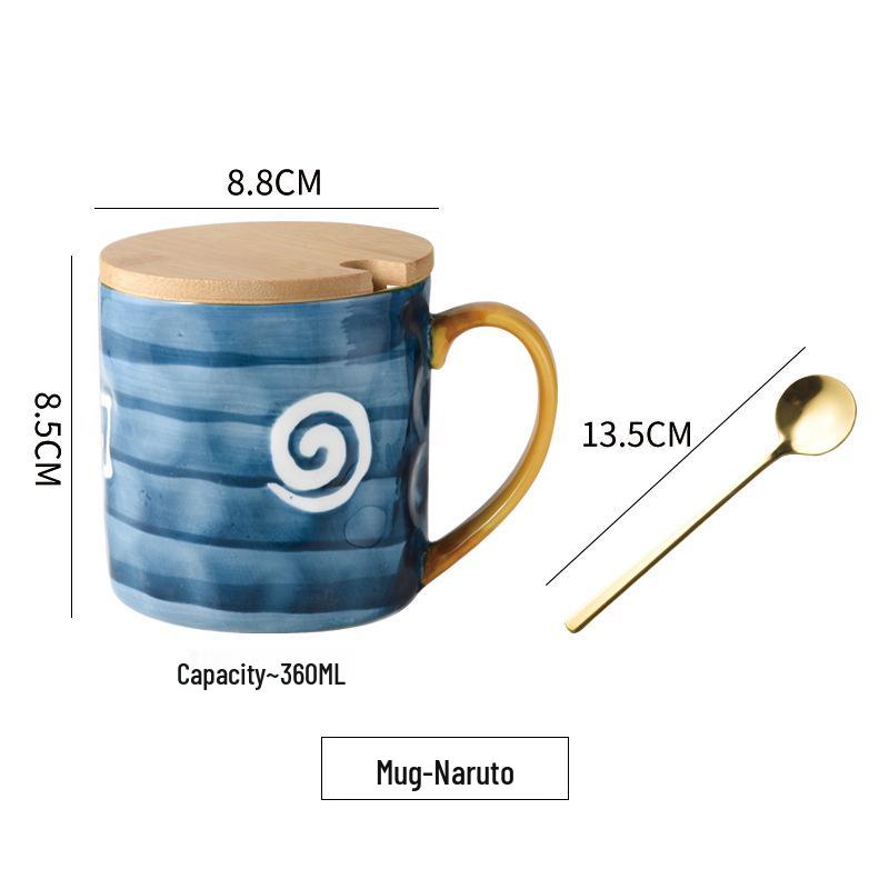 Retro Japanese Ceramic Mug with Lid, High-Temp Resistant, Large Capacity, Ideal Gift for Couples