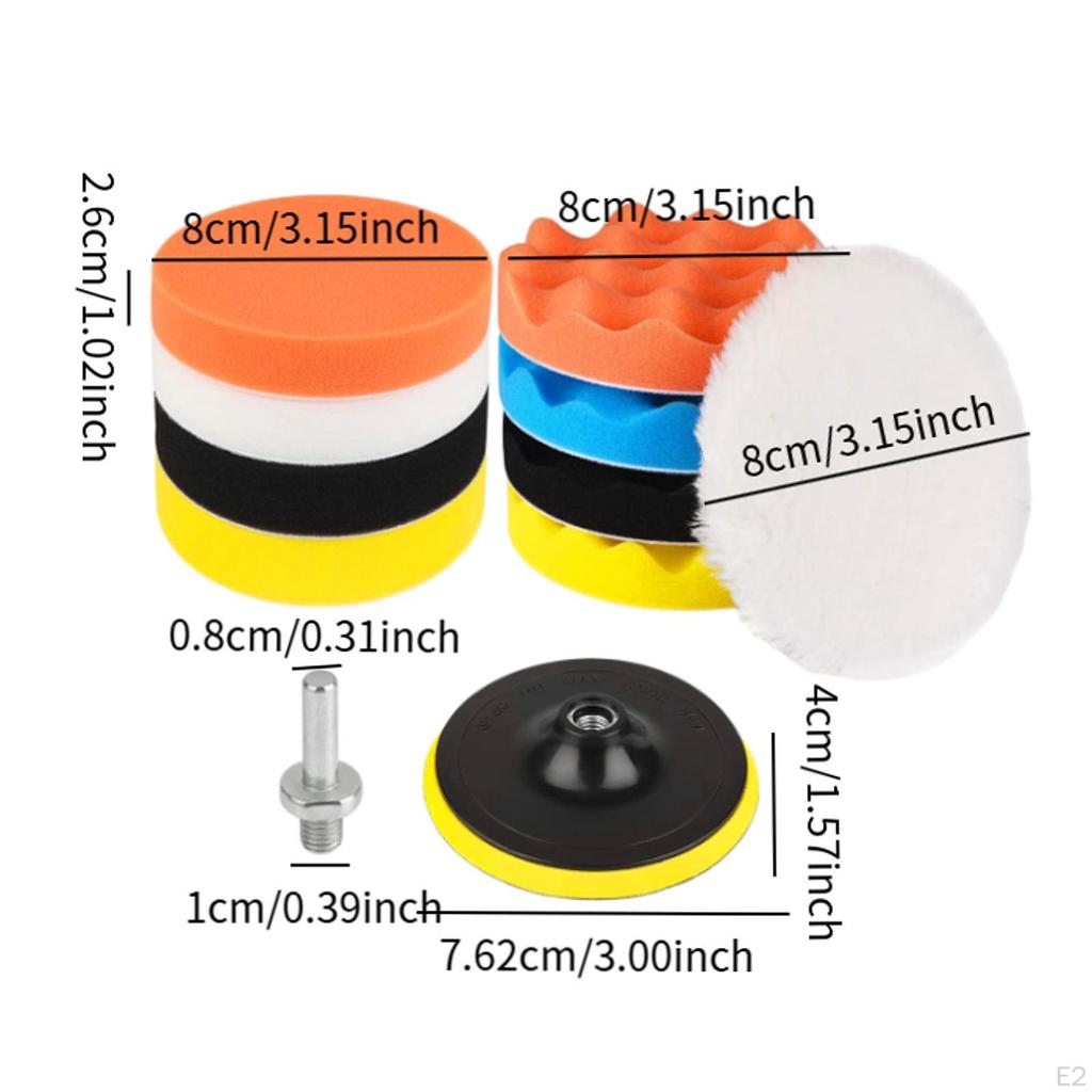 11x Car Polishing Sponge Pad Kits Applicators Pads Set 3 Inch Detailing Cleaning