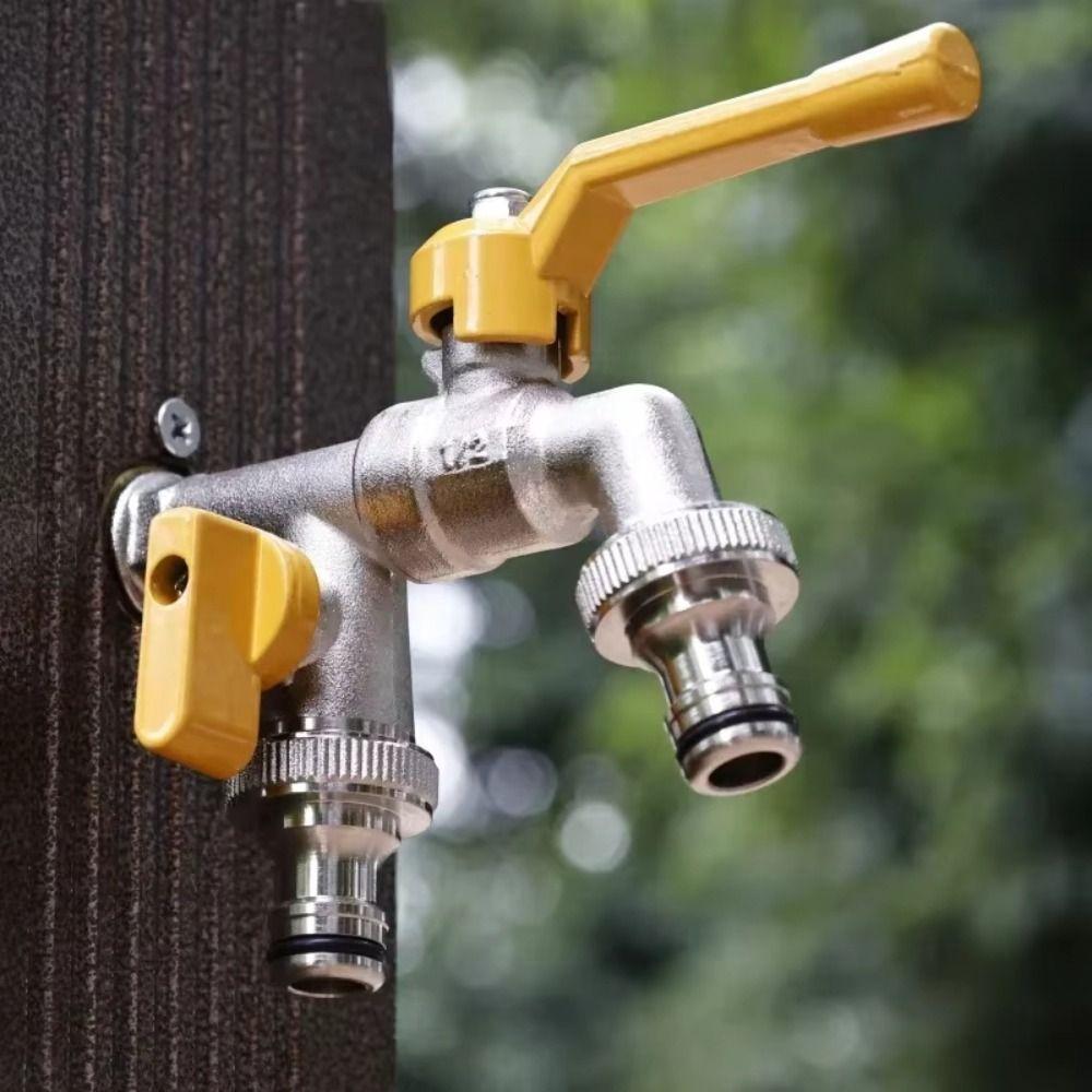 

Wall Mounted IBC Water Tank Connector 2-Way Irrigation Brass Tap Joint Balcony Style-D