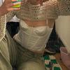 Women Y2k Crochet Knit Hollow Out Crop Top Long Flared Sleeve Shrug Sweater Mesh Cover Ups Cardigan Streetwear Pullover Women