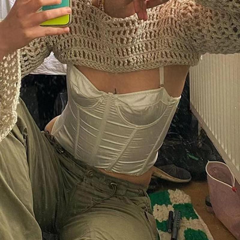 Women Y2k Crochet Knit Hollow Out Crop Top Long Flared Sleeve Shrug Sweater Mesh Cover Ups Cardigan Streetwear Pullover Women
