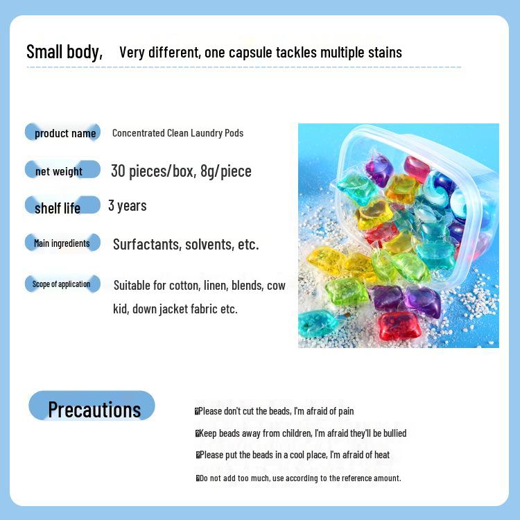 Lijia Housekeeper Concentrated Laundry Gel Beads - 80 Pack, Mixed Color Perfume, Stain Removal & Long-Lasting Fragrance.