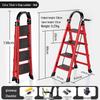 Red Multi-Functional Portable Indoor Folding Ladder: Lightweight, Thickened, Telescopic A-Frame - Ideal Housewarming Gift