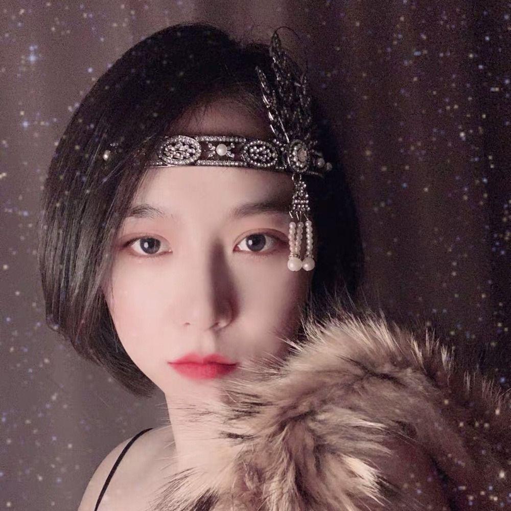 Great Gatsby Haarreif Maskenball Haaraccessoires Koreanischer Stil Haarreif Blätter-Haarreif