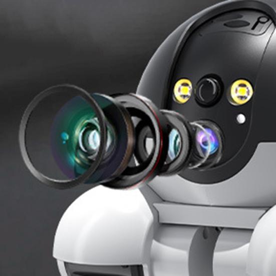 Wireless Pet Camera with Night Vision Intelligent AI Detection 360-Degree Coverage Wi-Fi Dual-Lens Smart Robot Camera with Wheels