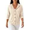 Cardigan con cappuccio da donna a manica lunga, vestibilità ampia, chiusura con bottoni, colore casual, maglione