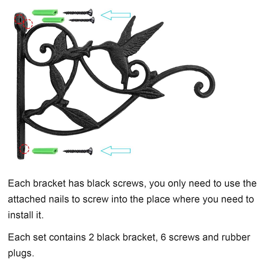 MrMrKura Plant Bracket Iron Bracket Hanging Bird Cast Iron Planter Potted Plant Garden Stylish Hanging for Hanging Wall Use Hanger, Hook, Design,