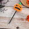 Ergonomic Ballpoint Pen Halloween Pumpkin Gel Ink Pen, 0.7mm Rollerball with Plush Pumpkin, Marker Novelty Black for Party Favors, Gift Supplies