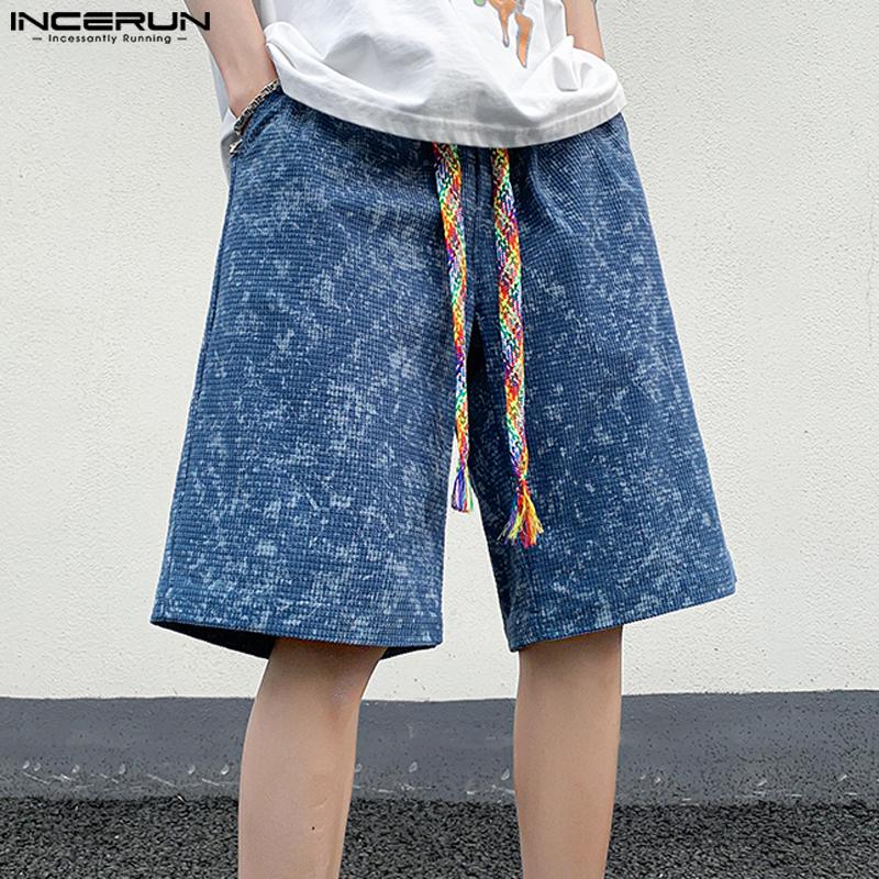 

INCERUN Мужские эластичные шорты на шнурке с принтом