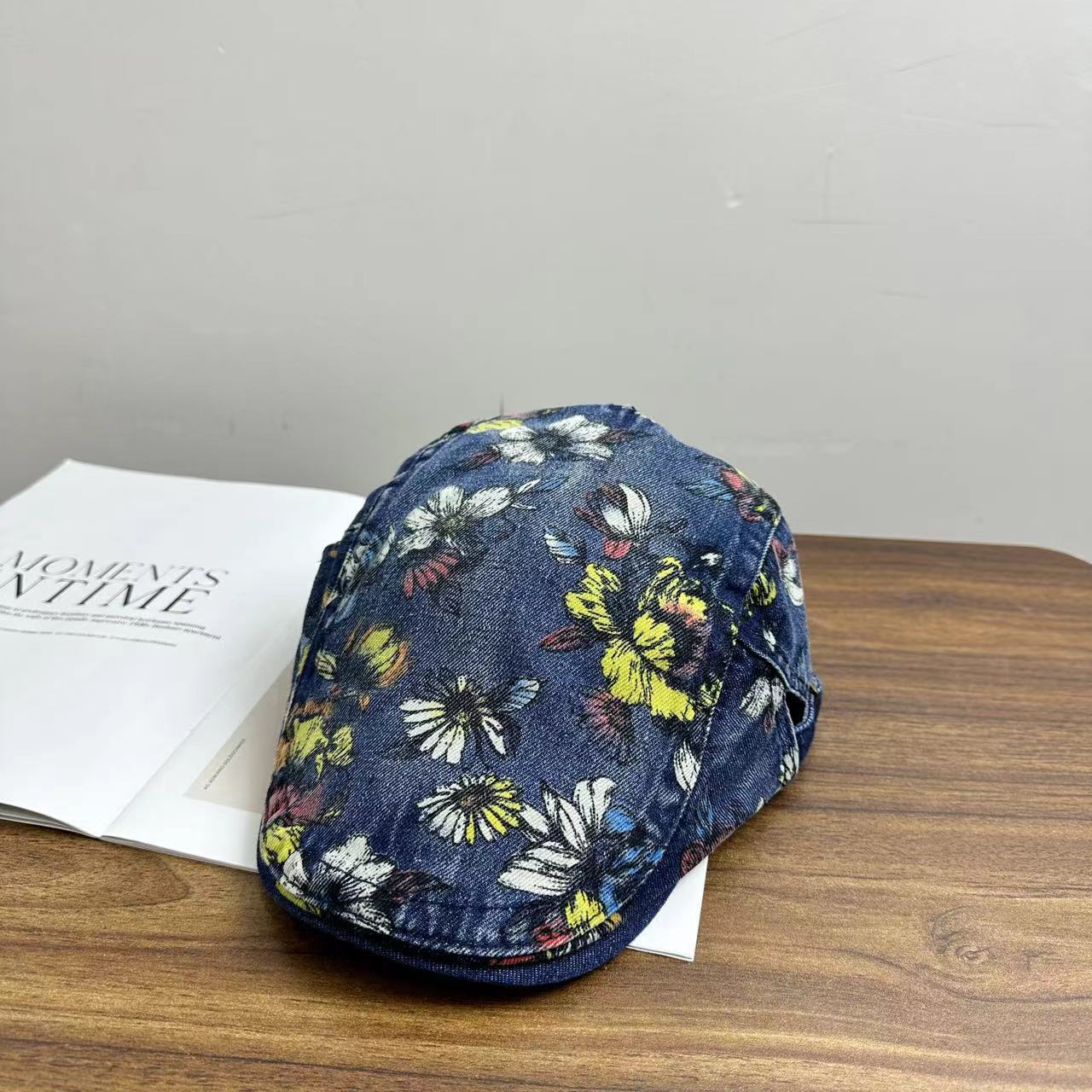 

Американская ретро-письмо старая кепка пара универсальный козырек большая окружность головы показывающая лицо маленькая ковбойская бейсболка женщина M（56-58cm）