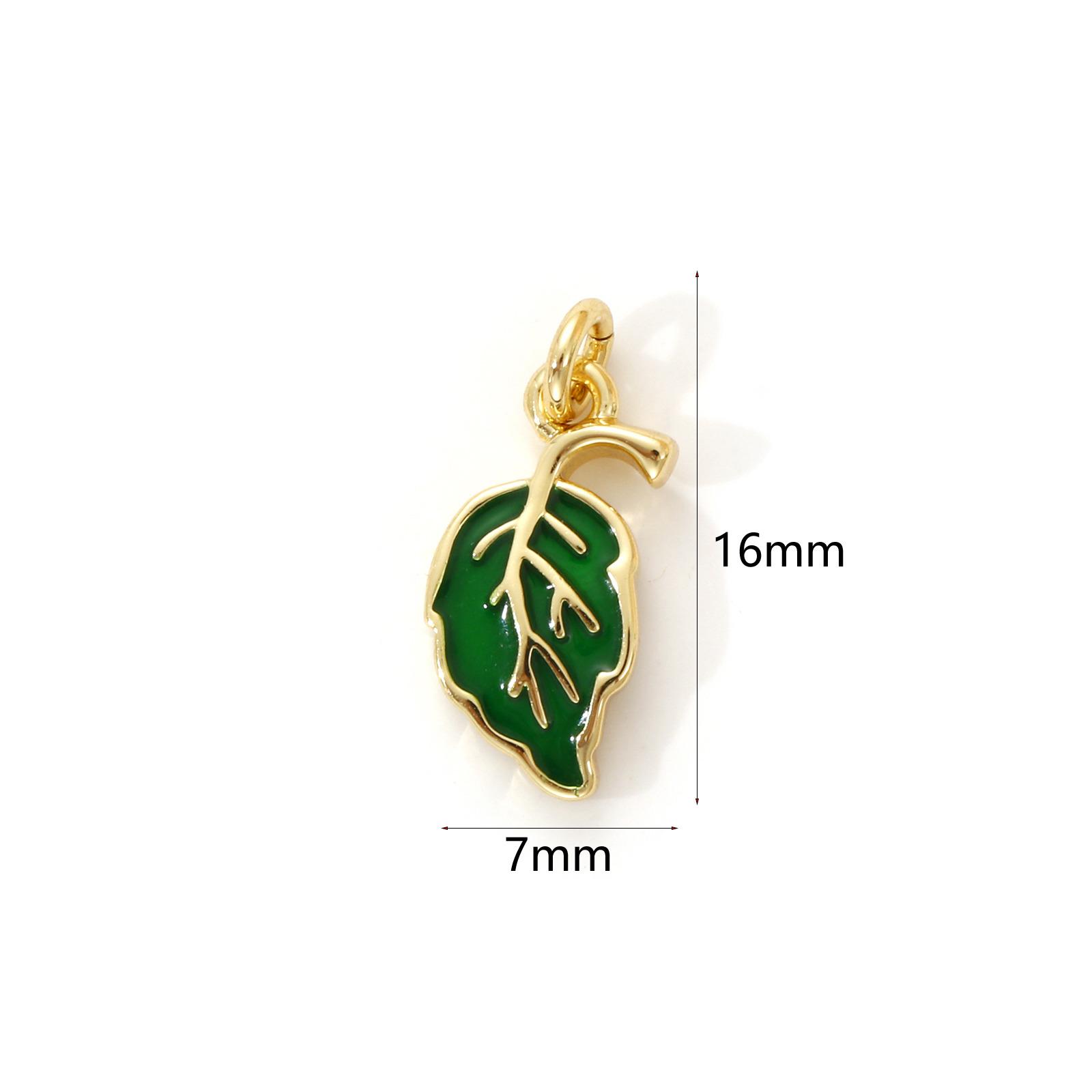 

2 PCs Brass Charms 18K Gold Plated Enamel Lip Hot Air Balloon ladybug Leaf Kitty Pendants For DIY Necklace Jewelry Making
