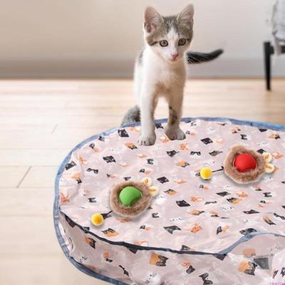 Conjunto de Brinquedos para Gatos Caça Cobertura Interativa com Haste Removível com Tapetes Grandes para Exercício Interno e Estimulação Mental