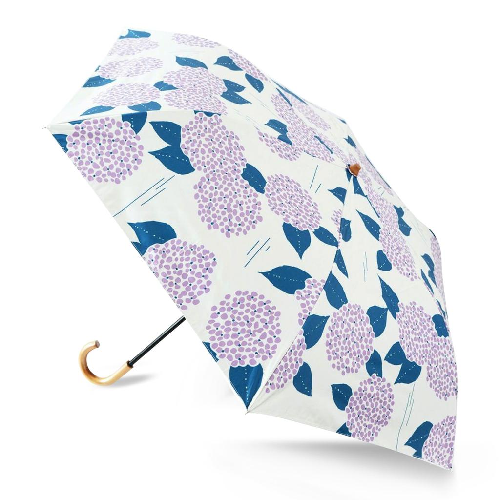 Kamawanu Folding Rain Sun and Rain Folding Parasol Rain Sun Protection Respect for the Aged Birthday Parasol, Umbrella, (Slim - Hydrangea) /