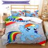 3pcs My Little Pony1 Cover Set - Personalized Name, HD Printed Bedding with 1 Cover and 2 Pillowcases - Perfect for Home Decor, Easy Care