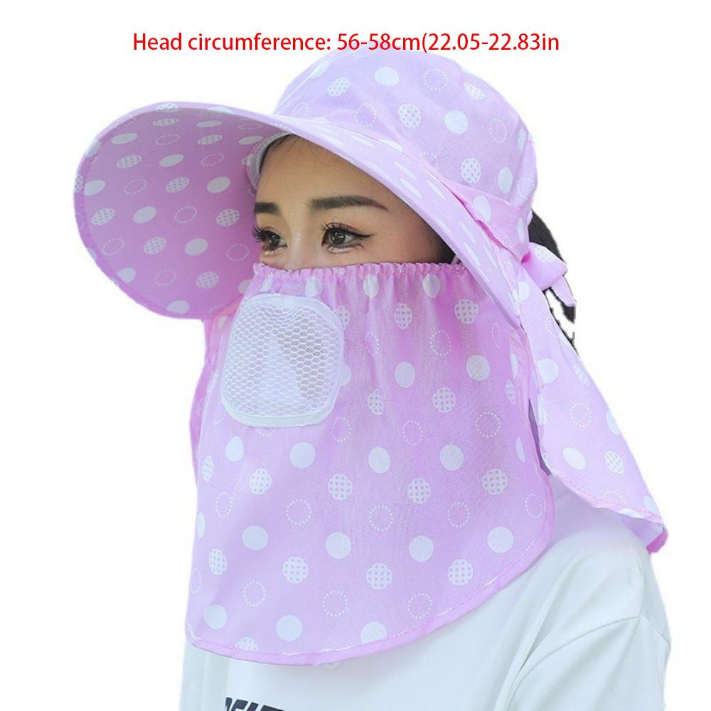 Anti-UV Bucket Hat Face Neck Protection Women's Ponytail Hat New Beach Cap  Outdoor Sports
