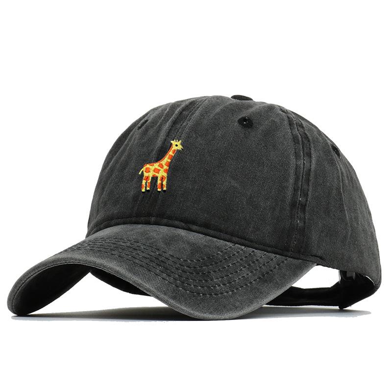 Cappellino da Baseball Ricamato con Giraffa Cartone Animato - Unisex Regolabile Estivo Hip Hop