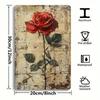 Vintage Rosen Blechschild - Premium Aluminium Wanddeko, Rustikales Bauernhaus 8x12 Wetterfest