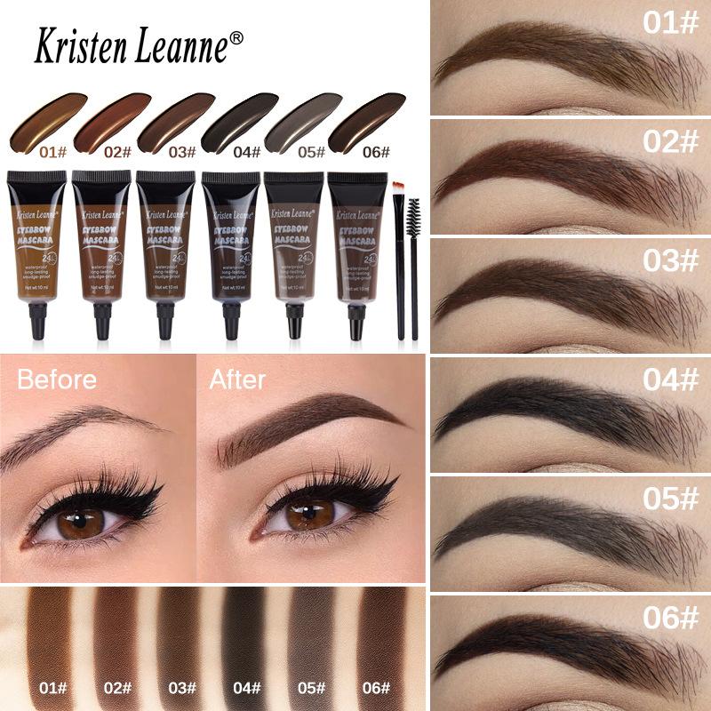 Eyebrow Mascara Waterproof Long Lasting Eyebrow Gel with Brush and Applicator Suitable for Light and Tan Hair Eyebrow Styling Makeup