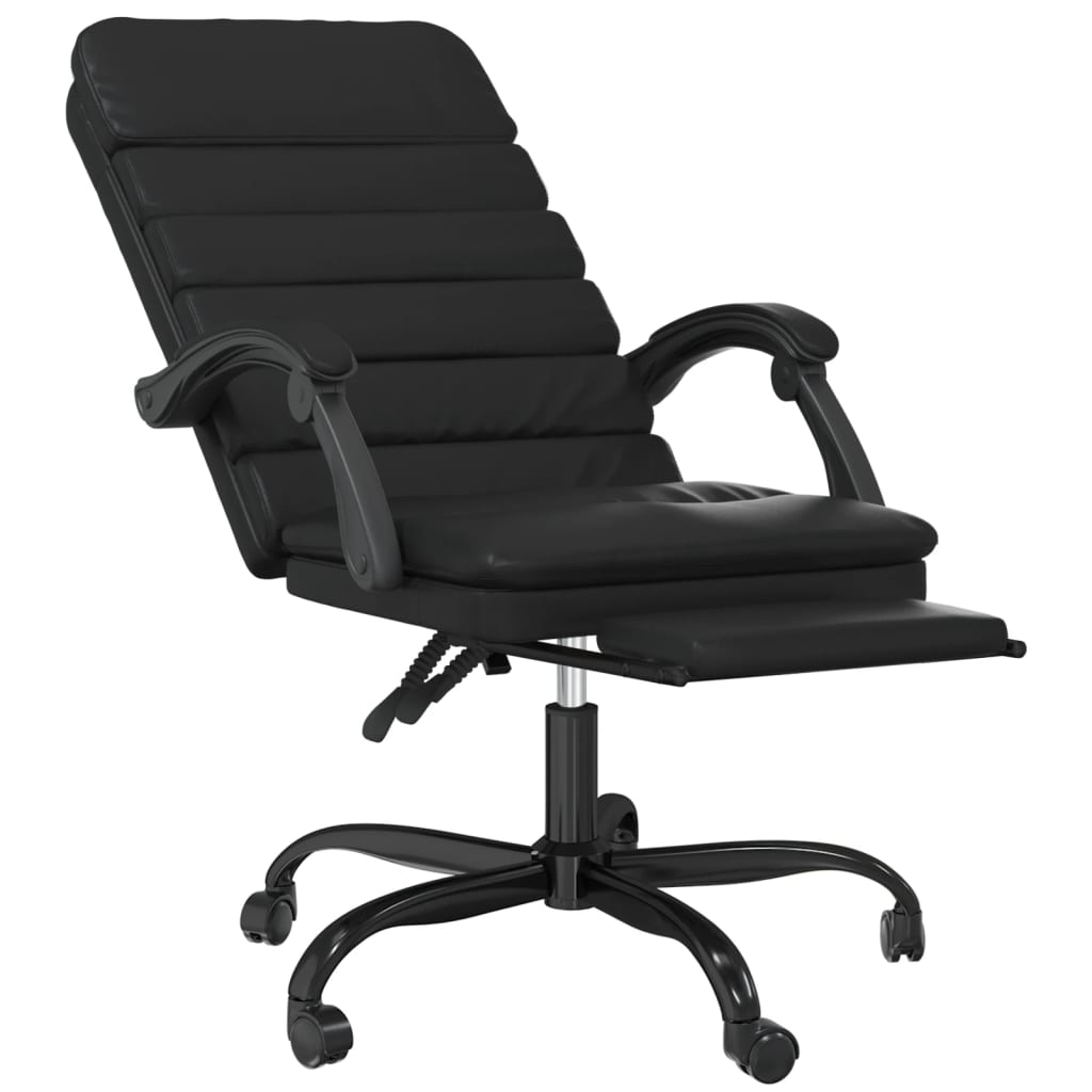 Vidaxl Foldable, Massage Office Chair, Black, Faux Leather