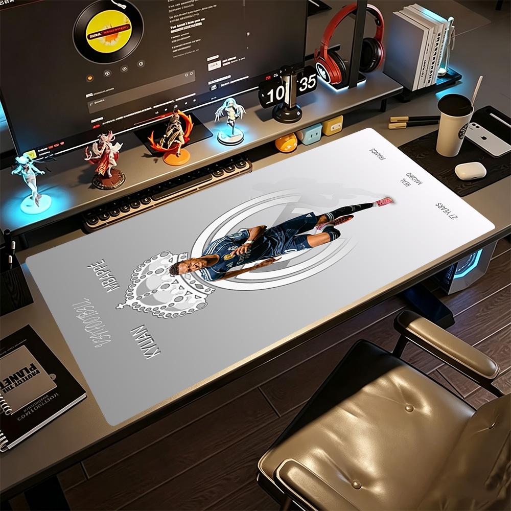 Star Player Kylian Mbappé Large Mouse Pad Desk Mat Computer Desk Keyboard Mat Non-Slip Rubber Bottom Office Desk Accessory
