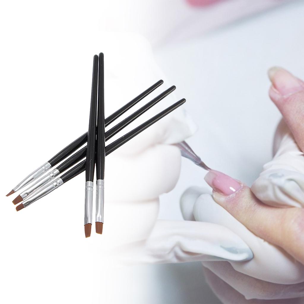 5 Pcs/Set Nail Art Acrylic UV Gel Salon Pen Flat Brush Kit Dotting Painting Tool