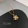 Rotating Windmill Full Of Diamonds Light Luxury Temperament Gorgeous Full Diamond Necklace Female Versatile Collarbone Chain Titanium Steel