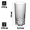 KADAX Szklanki Do Napojów Komplet Drinków Wody 370ml Prezent Wysokie Whisky