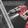 Multi functional 21V Electric Drill Handheld Dual Speed Impact Lithium Drill Cordless Screwdriver Small Electric Power Tools