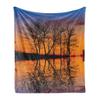 Landscape Throw Blanket, Grand Teton National Park Snowy Peak Mountains Nature Scene Picture Soft Flannel Blanket for Adult Gift
