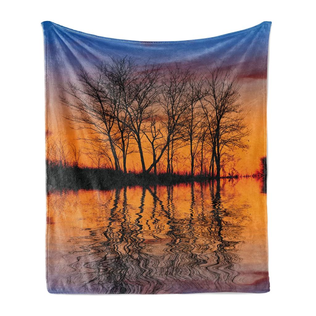 Landscape Throw Blanket, Grand Teton National Park Snowy Peak Mountains Nature Scene Picture Soft Flannel Blanket for Adult Gift