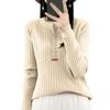 Women's Fashion Color V,neck Long Sleeve Button Loose Bottom Knitted Sweater Top