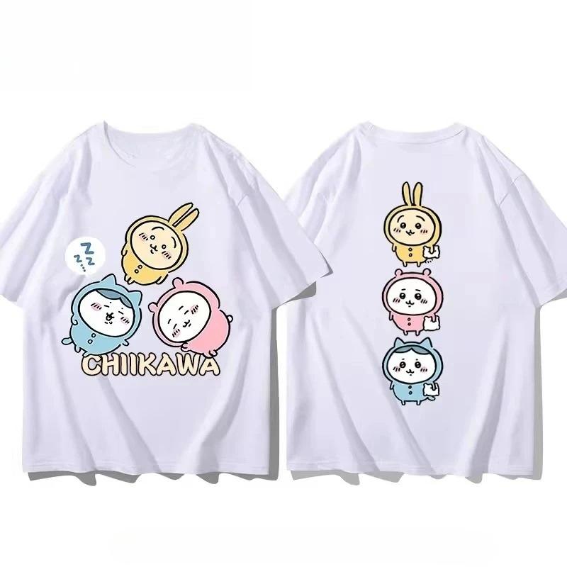 2026 Chiikawa T-shirt Kawaii Animation Outdoor Street Sports Casual Loose Comfortable Cotton Short Sleeve Y2K